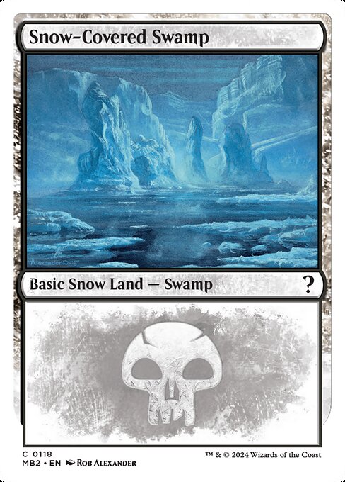 Snow-Covered Swamp (White Border) - Mystery Booster 2