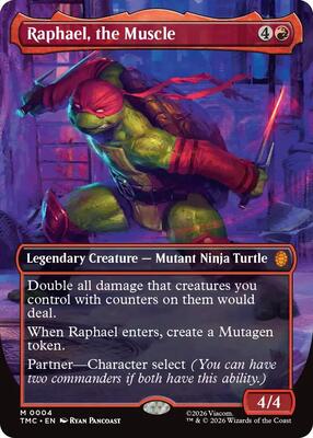 Raphael, the Muscle (0004) (Borderless) - Commander: Teenage Mutant Ninja Turtles