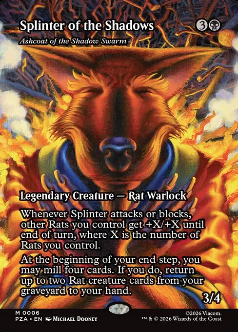 Splinter of the Shadows - Ashcoat of the Shadow Swarm (Borderless) (Foil) - Teenage Mutant Ninja Turtles Source Material