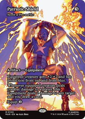 Patriotic Shield - Sword of Fire and Ice (Borderless) - Marvel Universe Eternal-Legal