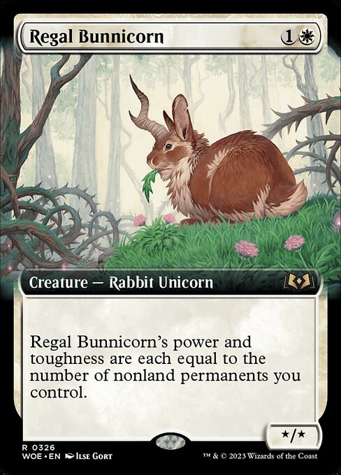 Regal Bunnicorn (Extended Art) (Foil) - Wilds of Eldraine