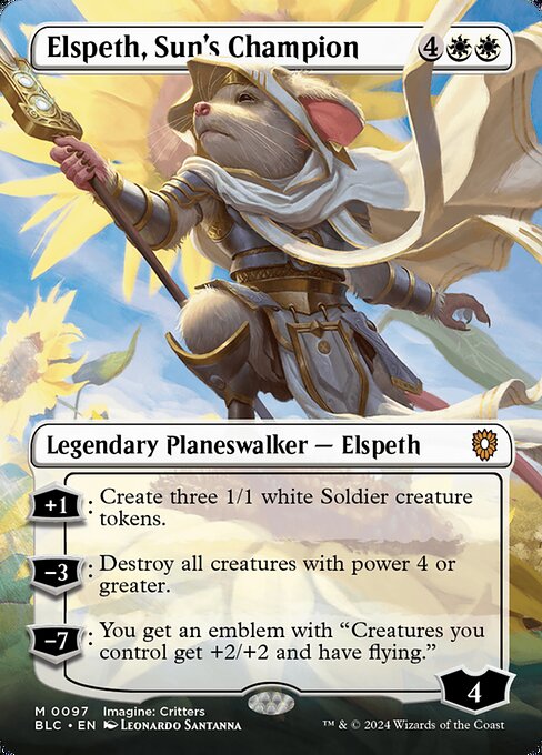 Elspeth, Sun's Champion (Borderless) (Foil) - Commander: Bloomburrow