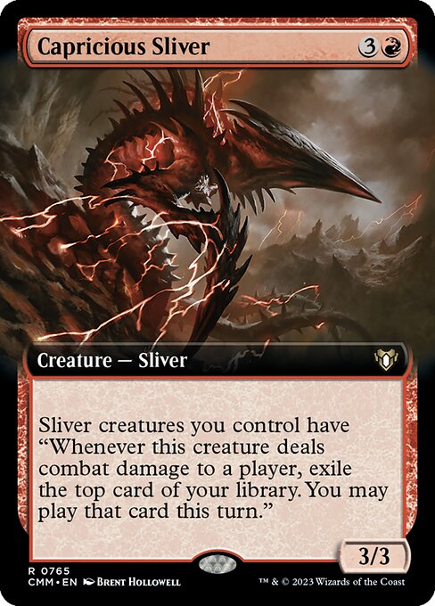 Capricious Sliver (Extended Art) - Commander Masters