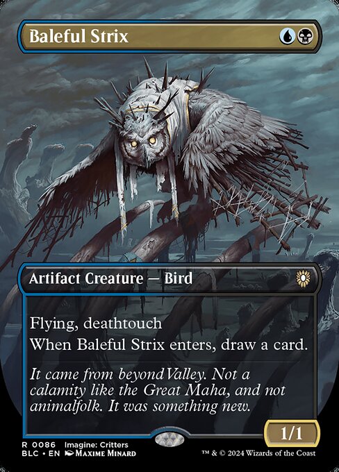 Baleful Strix (Borderless) - Commander: Bloomburrow