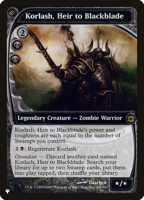 Korlash, Heir to Blackblade - The List Reprints
