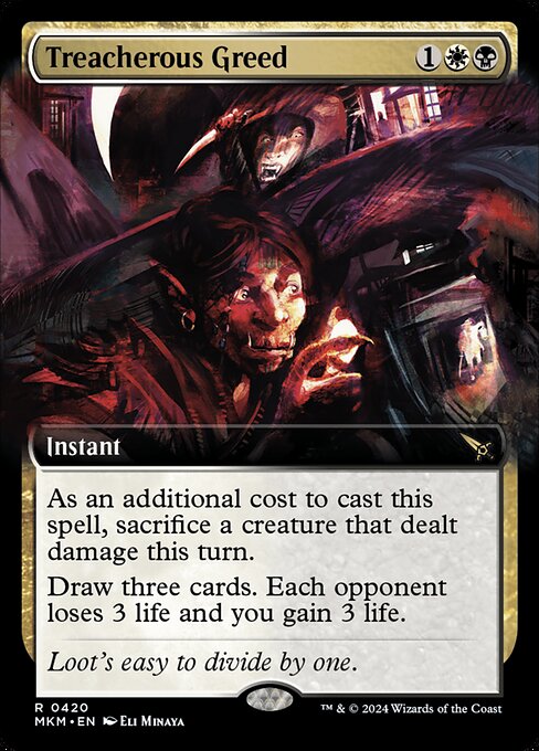 Treacherous Greed (Extended Art) (Foil) - Murders at Karlov Manor