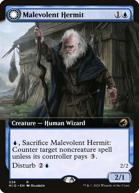 Malevolent Hermit (Extended Art) (Foil) - Innistrad: Midnight Hunt