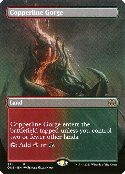Copperline Gorge (Borderless) (Foil) - Phyrexia: All Will Be One