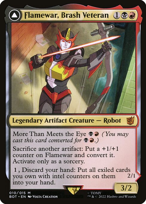 Flamewar, Brash Veteran (Foil) - Universes Beyond: Transformers