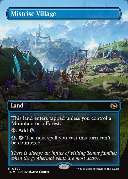 Mistrise Village (Borderless) - Tarkir: Dragonstorm