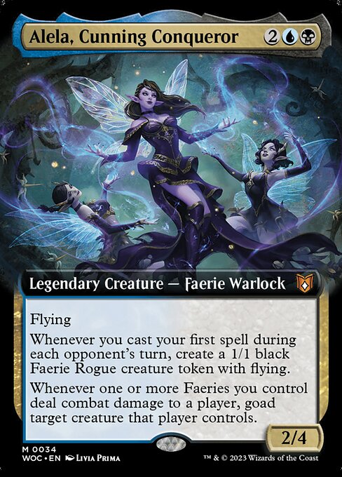 Alela, Cunning Conqueror (Extended Art) (Foil) - Commander: Wilds of Eldraine