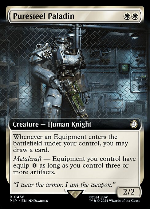 Puresteel Paladin (Extended Art) (Foil) - Universes Beyond: Fallout