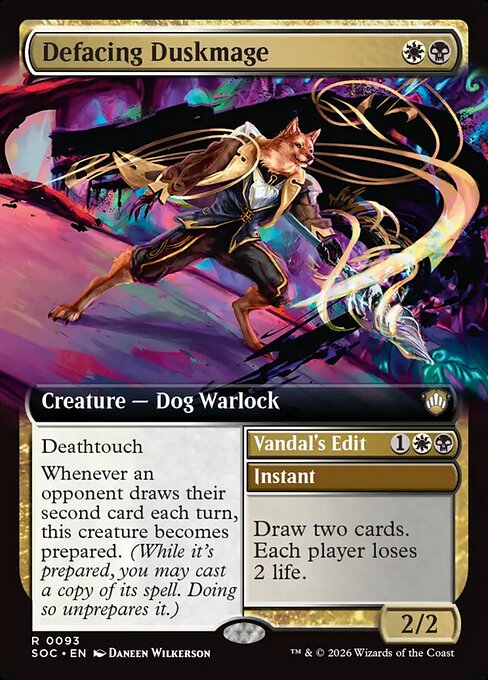 Defacing Duskmage (Extended Art) - Commander: Secrets of Strixhaven