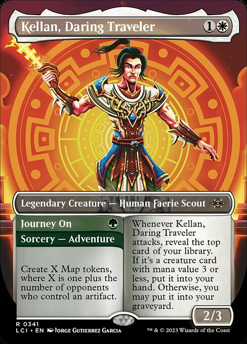 Kellan, Daring Traveler (Borderless) (Foil) - The Lost Caverns of Ixalan