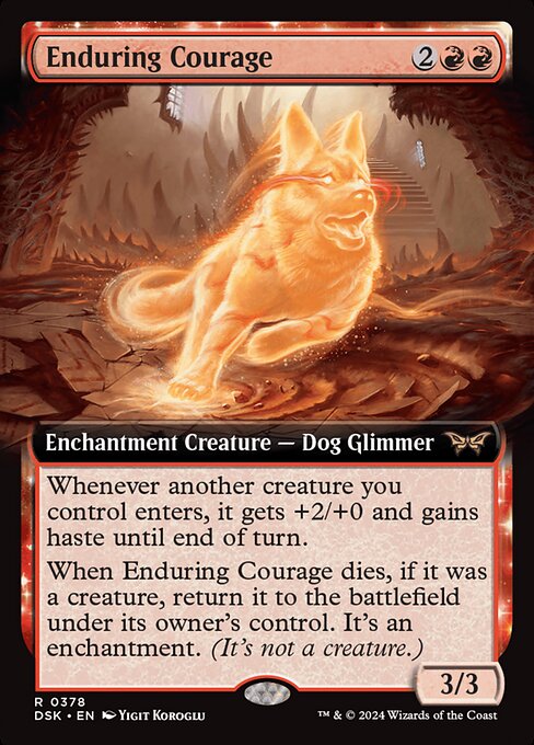 Enduring Courage (Extended Art) (Foil) - Duskmourn: House of Horror