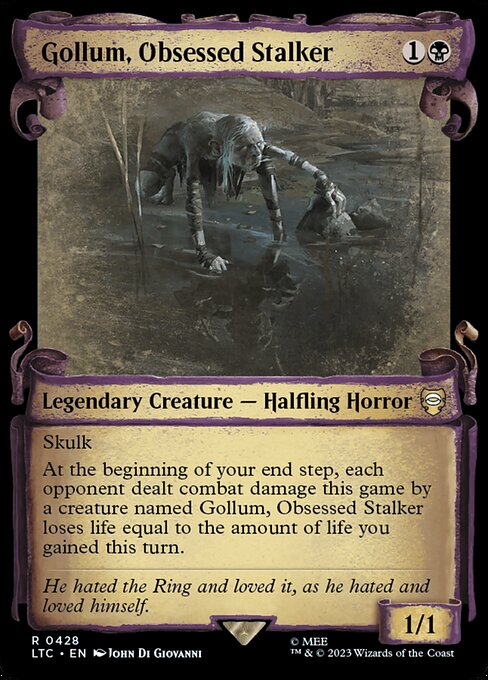 Gollum, Obsessed Stalker (Showcase Scrolls) - Commander: The Lord of the Rings: Tales of Middle-earth