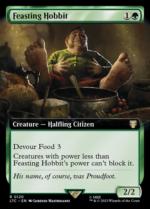 Feasting Hobbit (Extended Art) - Commander: The Lord of the Rings: Tales of Middle-earth