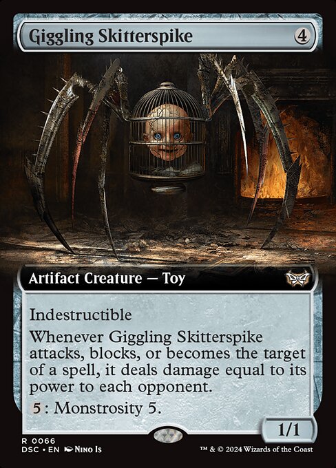 Giggling Skitterspike (Extended Art) - Commander: Duskmourn: House of Horror