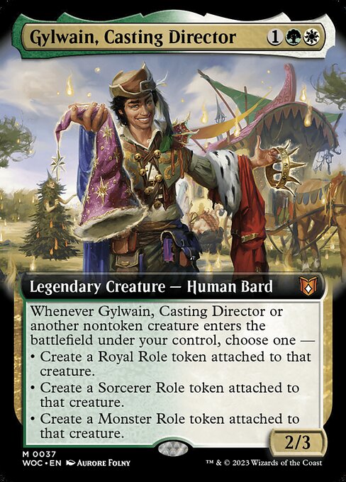 Gylwain, Casting Director (Extended Art) - Commander: Wilds of Eldraine
