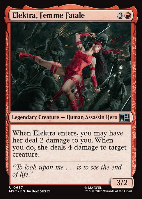 Elektra, Femme Fatale (Foil) - Commander: Marvel Super Heroes