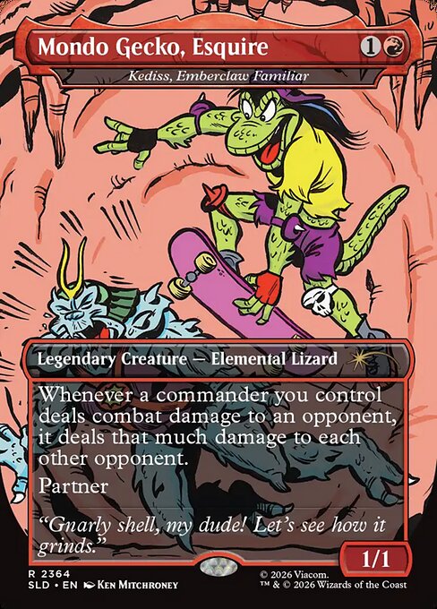 Mondo Gecko, Esquire - Kediss, Emberclaw Familiar (Foil) - Secret Lair Drop Series