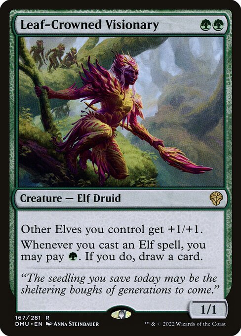 Leaf-Crowned Visionary (Foil) - Dominaria United