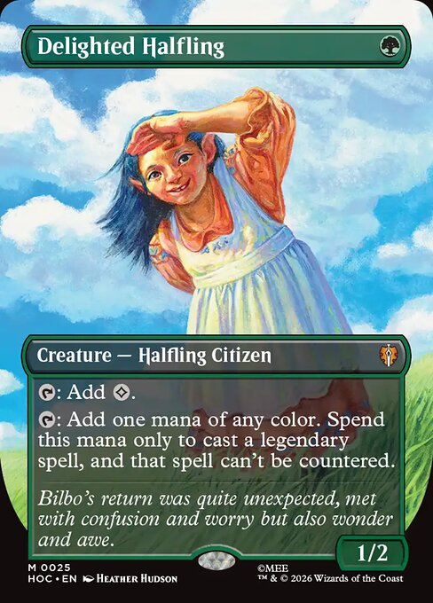 Delighted Halfling (Borderless) (Foil) - The Hobbit: Eternal-Legal
