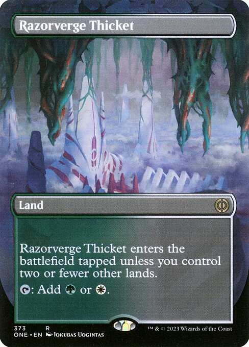 Razorverge Thicket (Borderless) - Phyrexia: All Will Be One