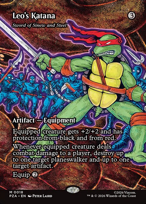 Leo's Katana - Sword of Sinew and Steel (Borderless) (Foil) - Teenage Mutant Ninja Turtles Source Material