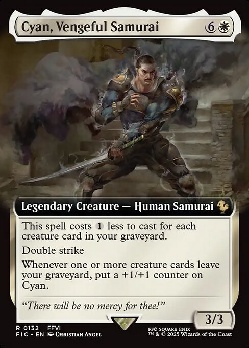Cyan, Vengeful Samurai (Extended Art) (Foil) - Commander: FINAL FANTASY