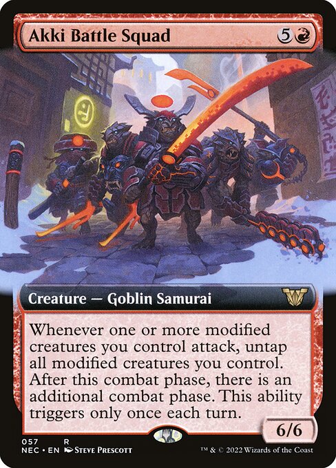 Akki Battle Squad (Extended Art) - Commander: Kamigawa: Neon Dynasty