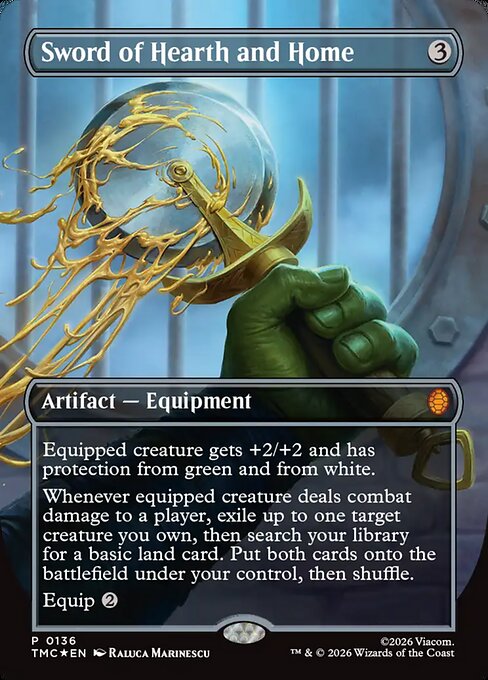 Sword of Hearth and Home (Borderless) (Foil) - Commander: Teenage Mutant Ninja Turtles