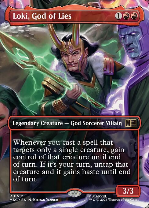 Loki, God of Lies (Borderless) (Foil) - Commander: Marvel Super Heroes