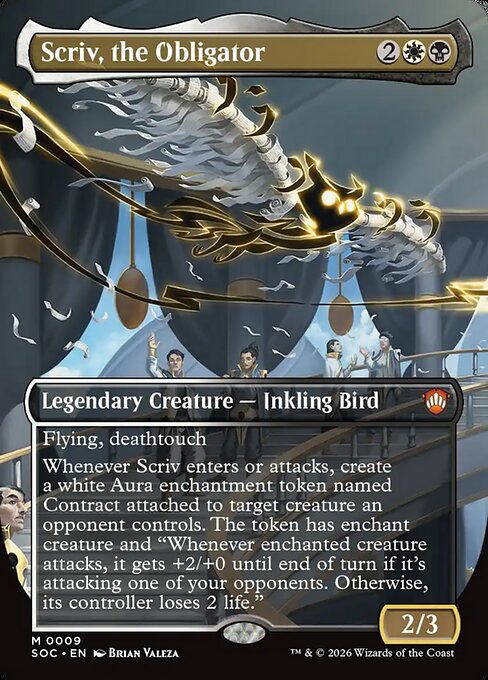 Scriv, the Obligator (Borderless) - Commander: Secrets of Strixhaven