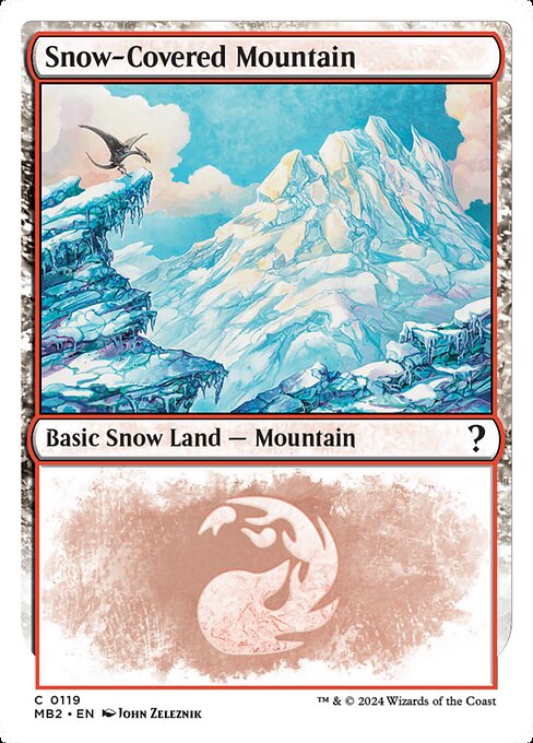 Snow-Covered Mountain (White Border) - Mystery Booster 2
