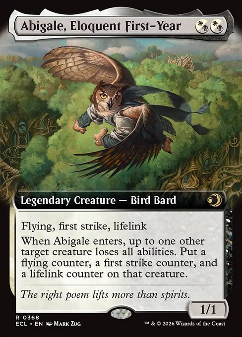 Abigale, Eloquent First-Year (Extended Art) (Foil) - Lorwyn Eclipsed