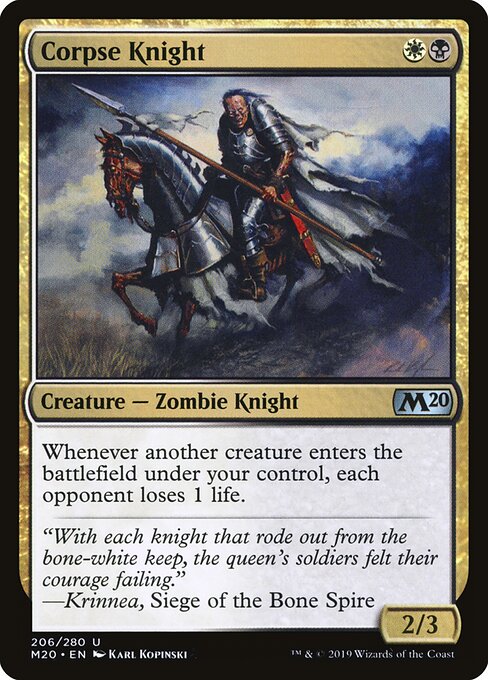 Corpse Knight (2/3 Misprint) - Core Set 2020