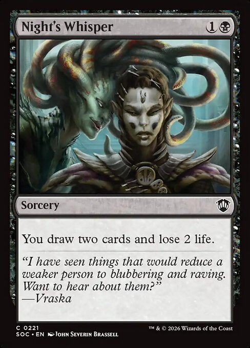 Night's Whisper - Commander: Secrets of Strixhaven