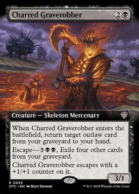 Charred Graverobber (Extended Art) - Commander: Outlaws of Thunder Junction