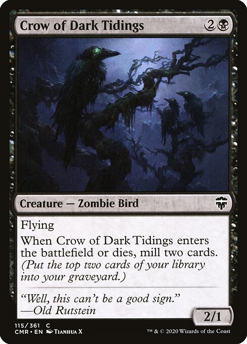 Crow of Dark Tidings (Foil) - Commander Legends