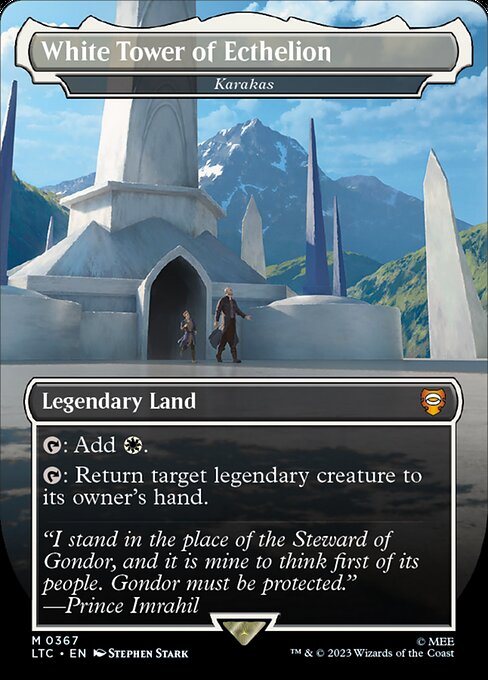 White Tower of Ecthelion - Karakas (Borderless) - Commander: The Lord of the Rings: Tales of Middle-earth