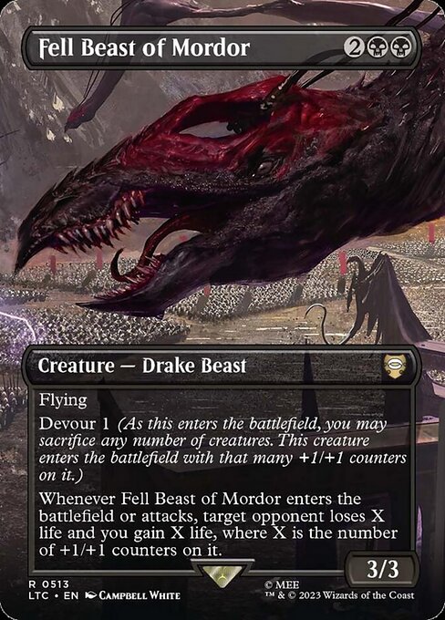 Fell Beast of Mordor (Borderless) (Foil) - Commander: The Lord of the Rings: Tales of Middle-earth
