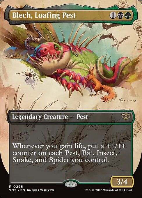Blech, Loafing Pest (Borderless) (Foil) - Secrets of Strixhaven