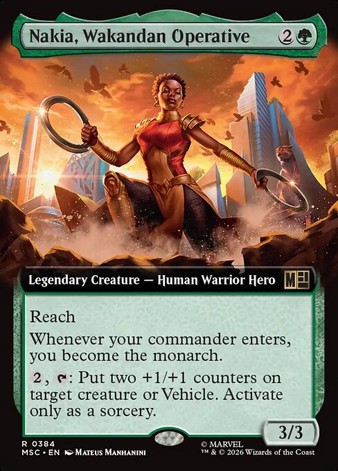 Nakia, Wakandan Operative (Extended Art) - Commander: Marvel Super Heroes