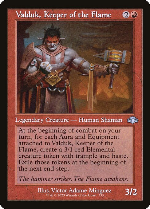 Valduk, Keeper of the Flame (Retro Frame) - Dominaria Remastered