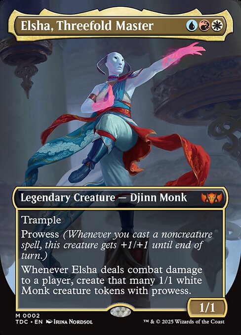 Elsha, Threefold Master (Borderless) - Commander: Tarkir: Dragonstorm