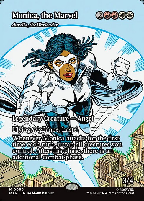 Monica, the Marvel - Aurelia, the Warleader (Borderless) (Foil) - Marvel Universe Eternal-Legal